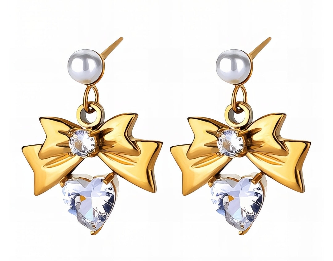Heart Bow Earrings